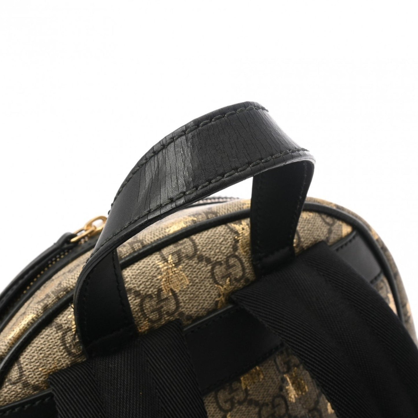 Gucci Black Grayish Pvc Leather Backpack