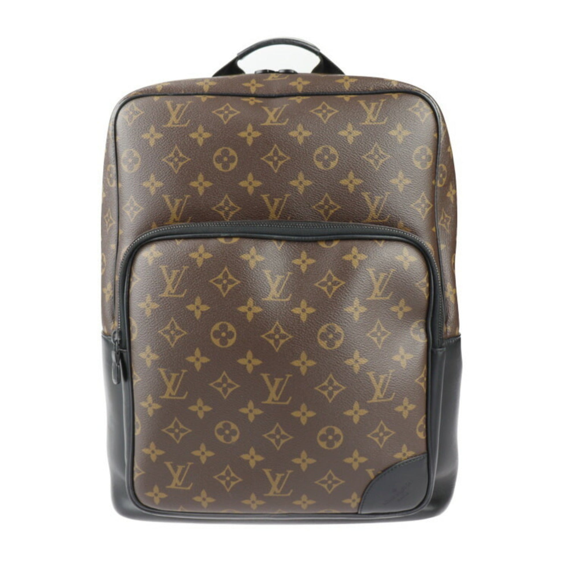 Louis Vuitton Black Brown Pvc Leather Backpack ()