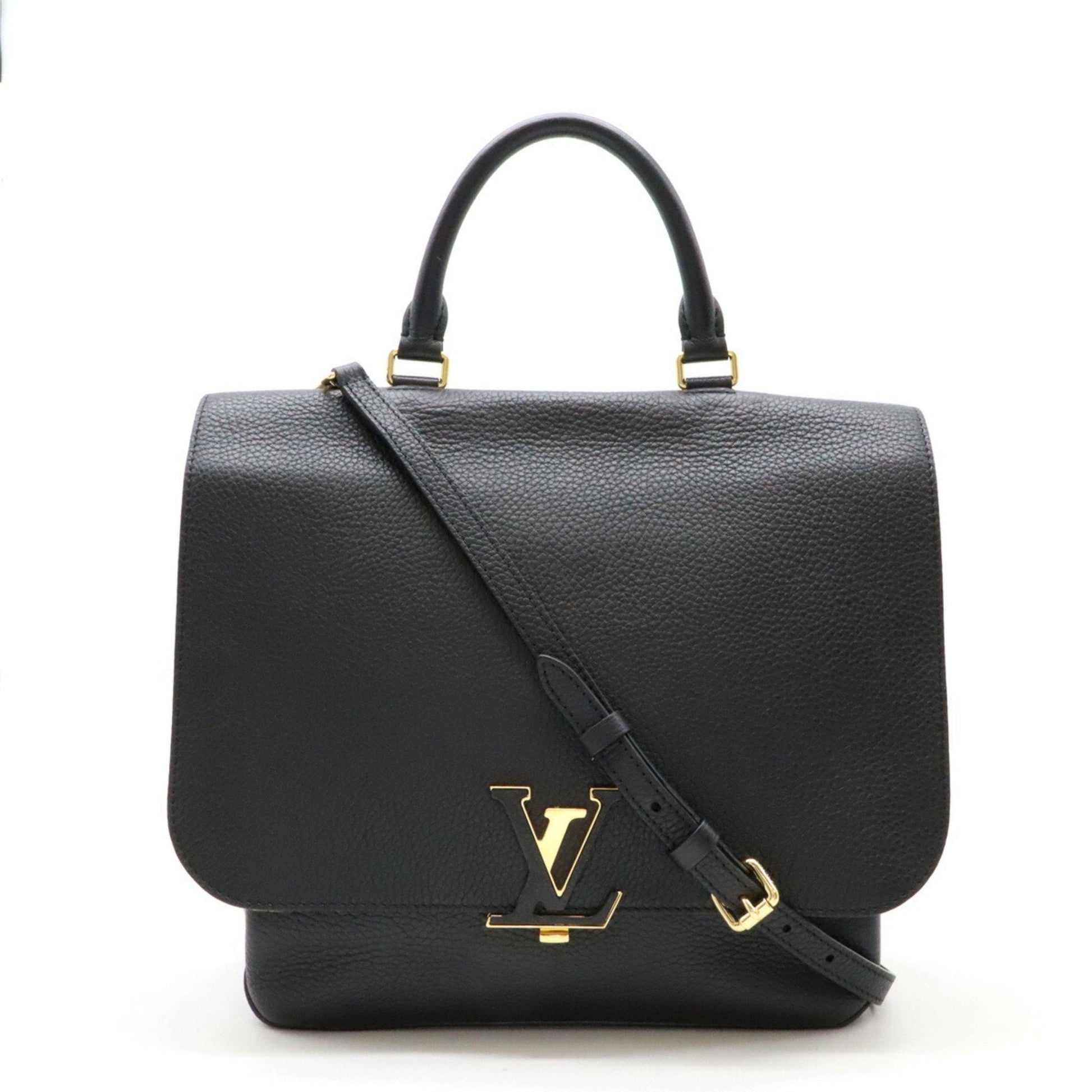 Louis Vuitton Noir Leather Handbag Shoulder Bag ()