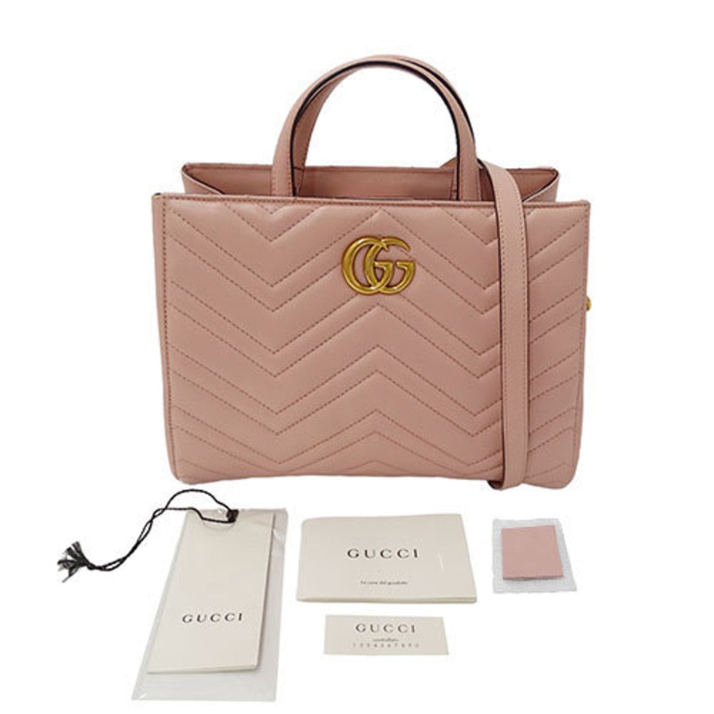 Gucci Pink Leather Handbag Shoulder Bag