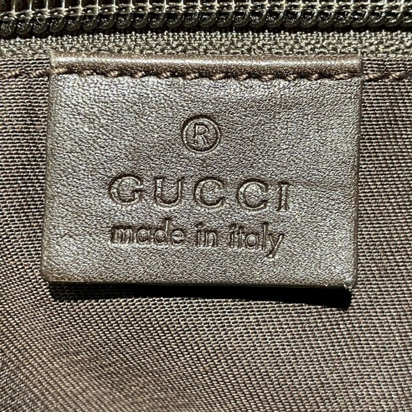 Gucci Beige Brown Gg Canvas Leather Shoulder Bag