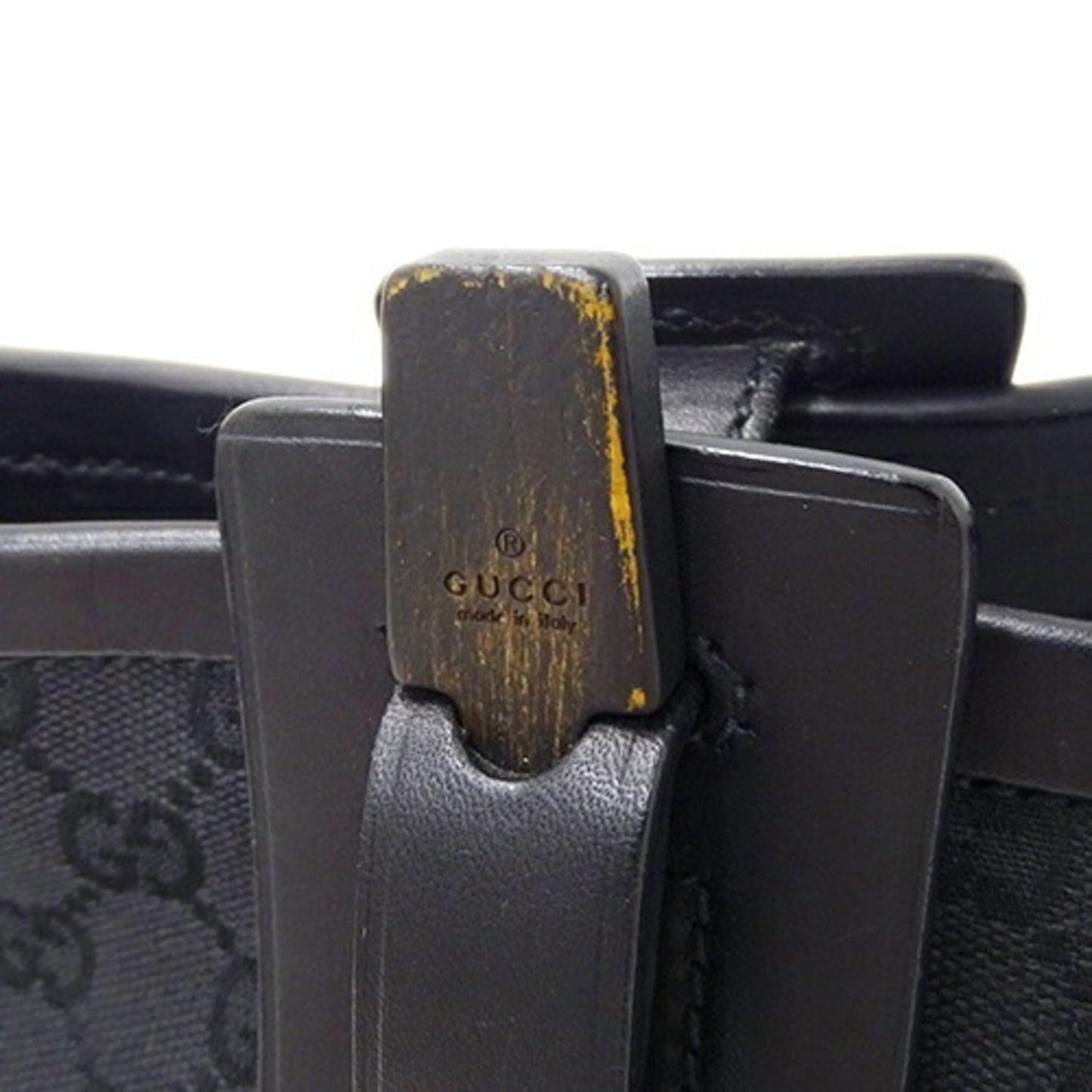 Gucci Black Gg Canvas Shoulder Bag Tote Bag