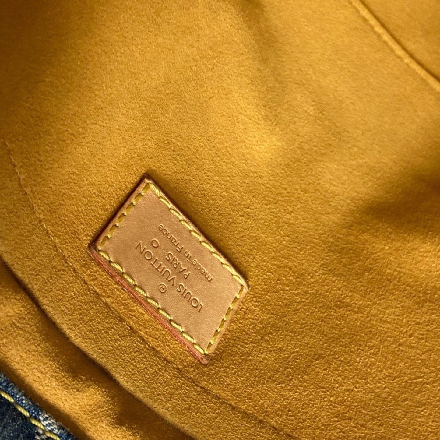 Louis Vuitton Blue Yellow Monogram Denim Shoulder Bag Tote Bag