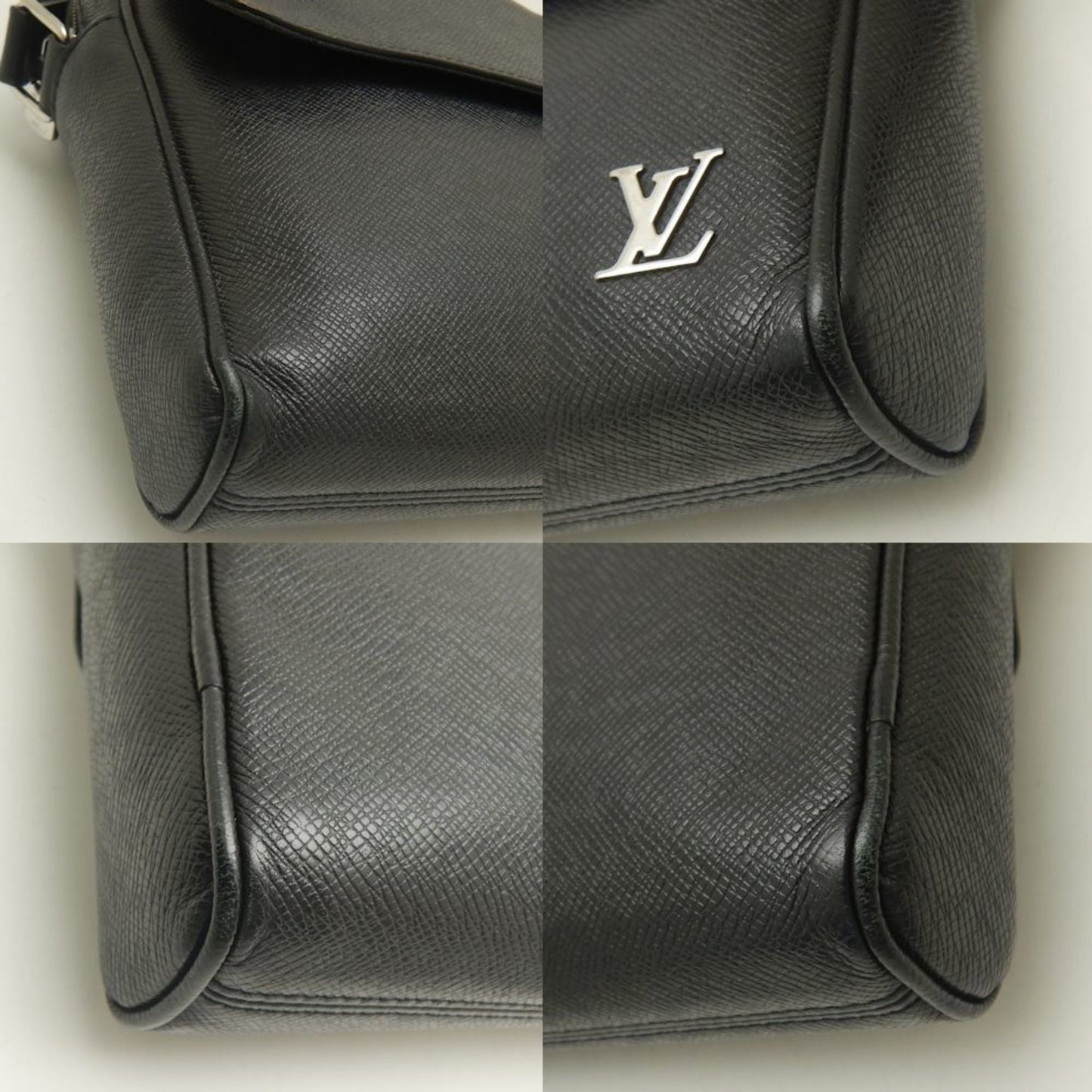 Louis Vuitton Noir Taiga Leather Shoulder Bag