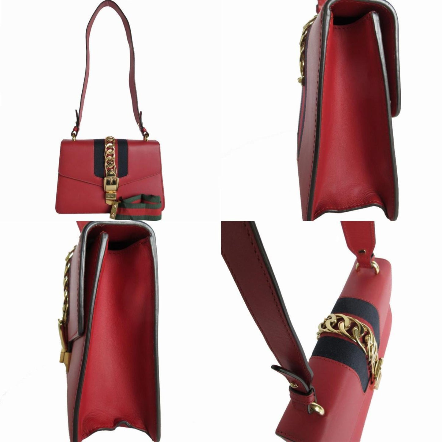 Gucci Red Color Leather Shoulder Bag