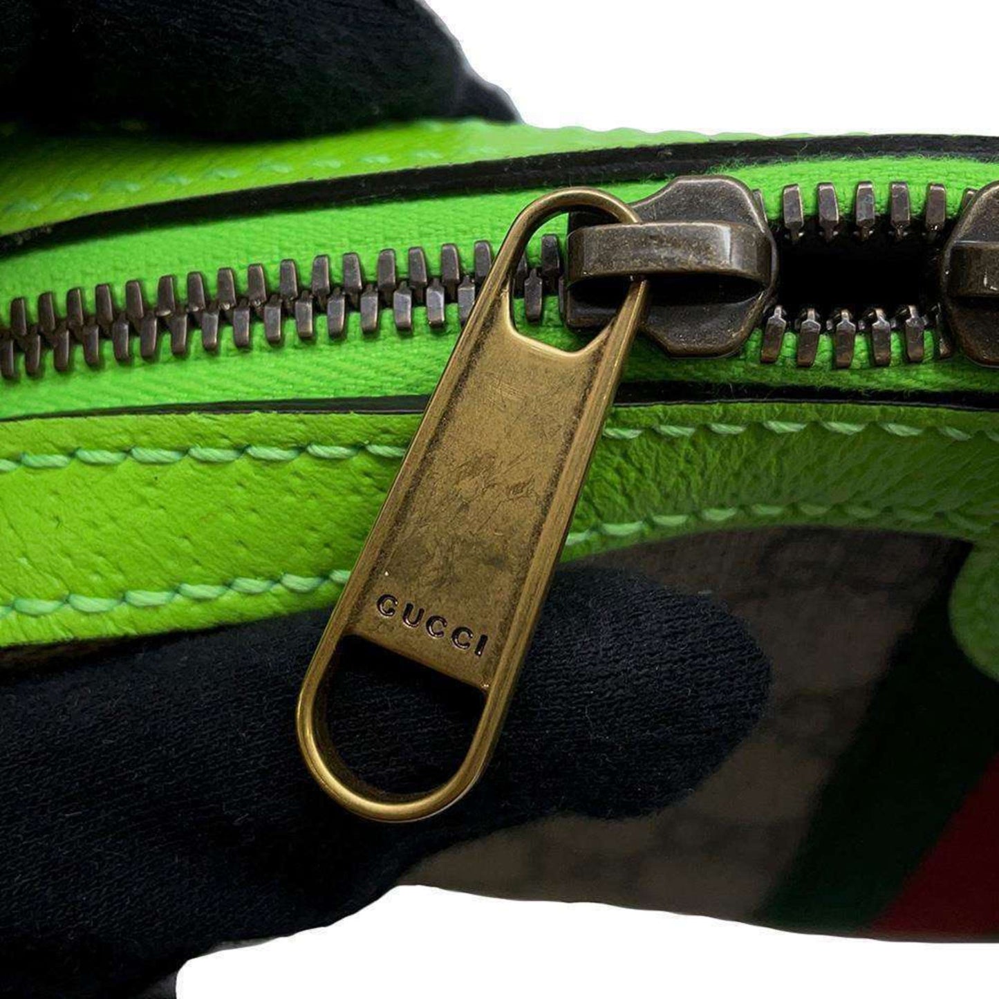 Gucci Beige Green Gg Supreme Leather Clutch Bag Shoulder Bag