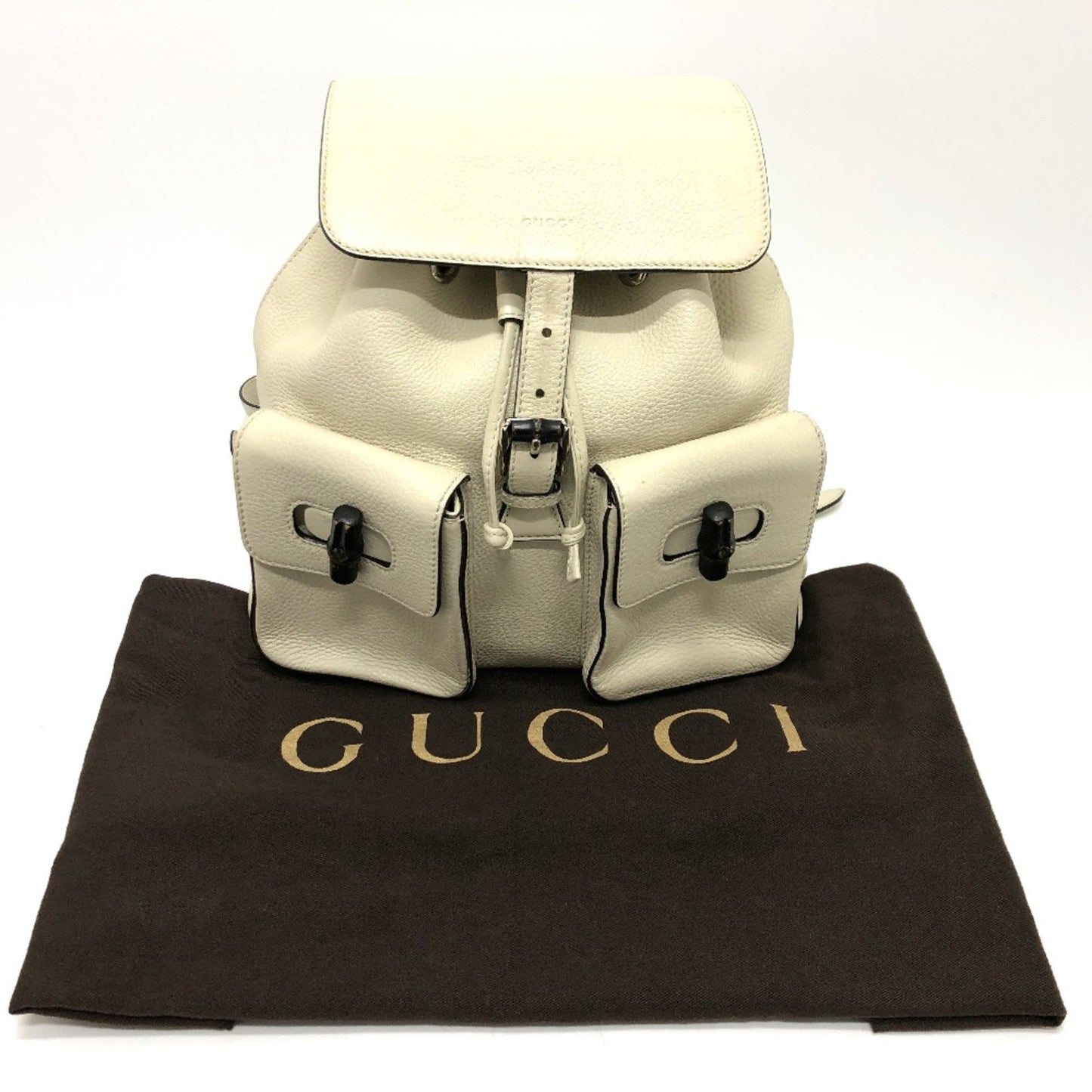 Gucci White Leather Backpack