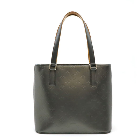 Louis Vuitton Monogram Mat Black Noir Leather Shoulder Bag Tote Bag ()