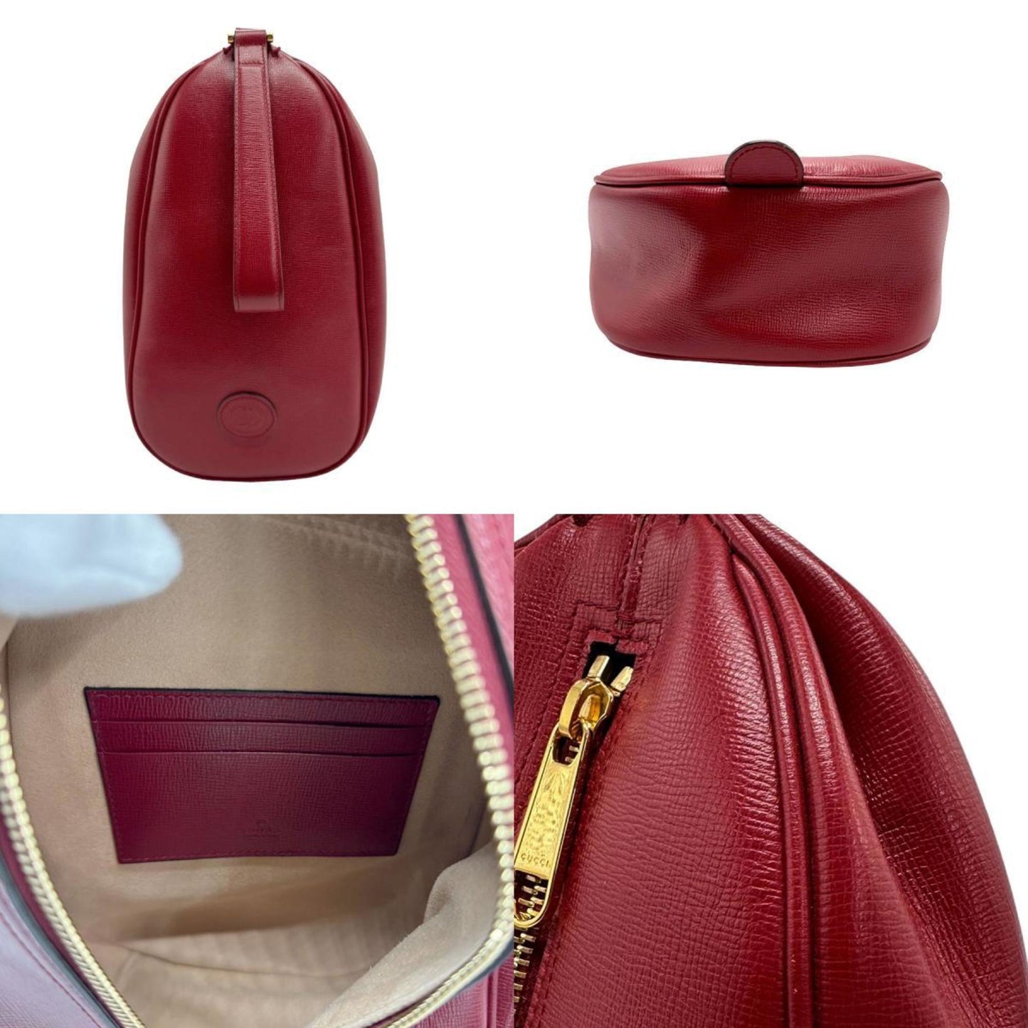Gucci Red Color Leather Clutch Bag