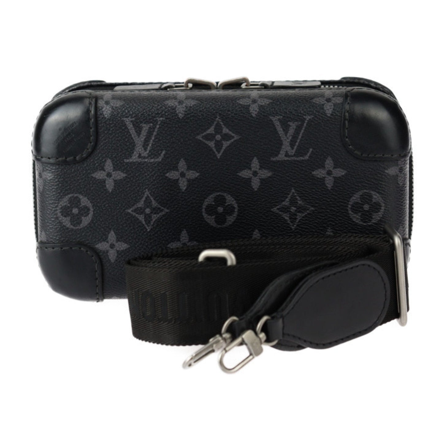 Louis Vuitton Black Gray Monogram Eclipse Monogram Eclipse Leather Pochette Pouch Shoulder Bag ()