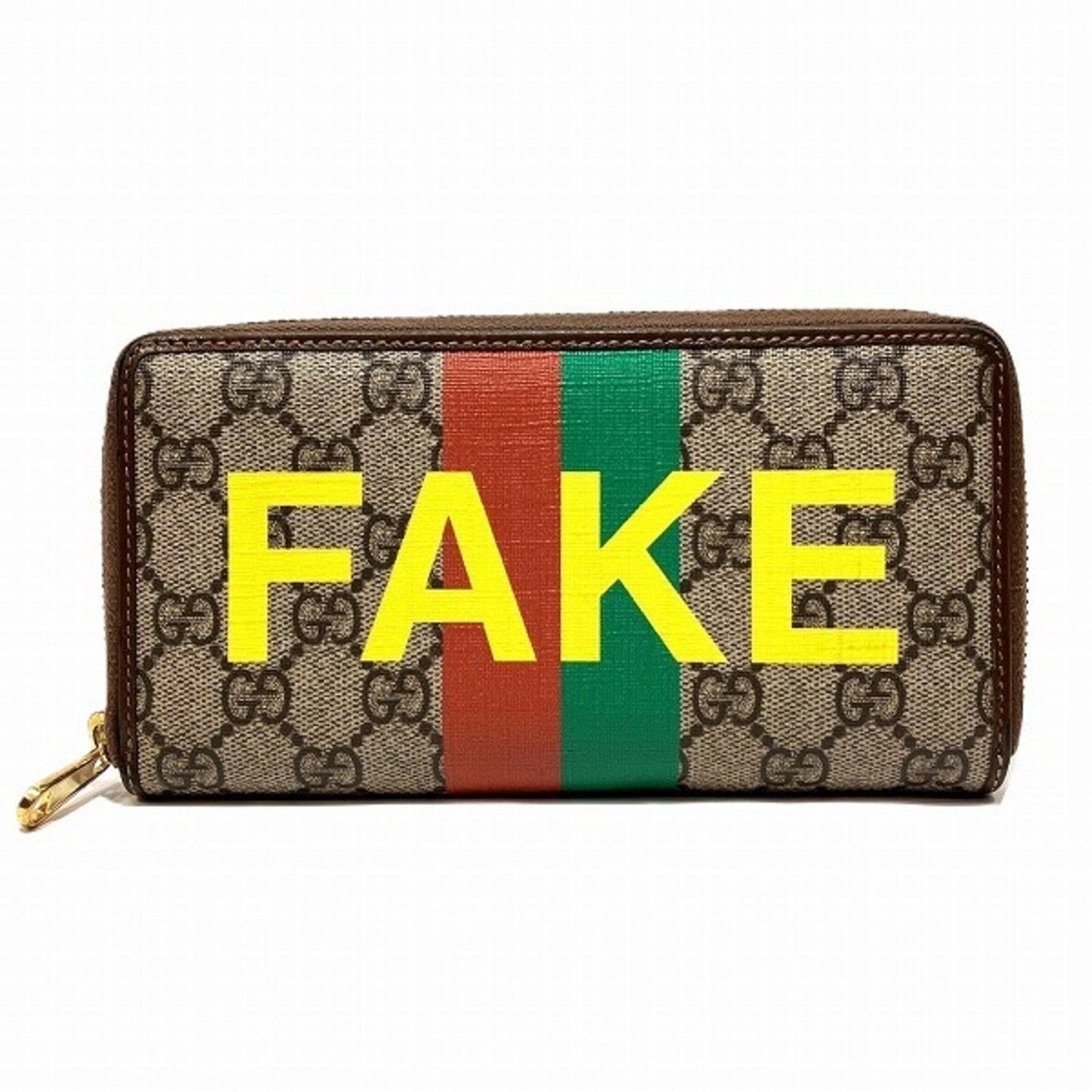 Gucci Brown Gg Supreme Canvas Leather Coin Purse/Coin Case ()