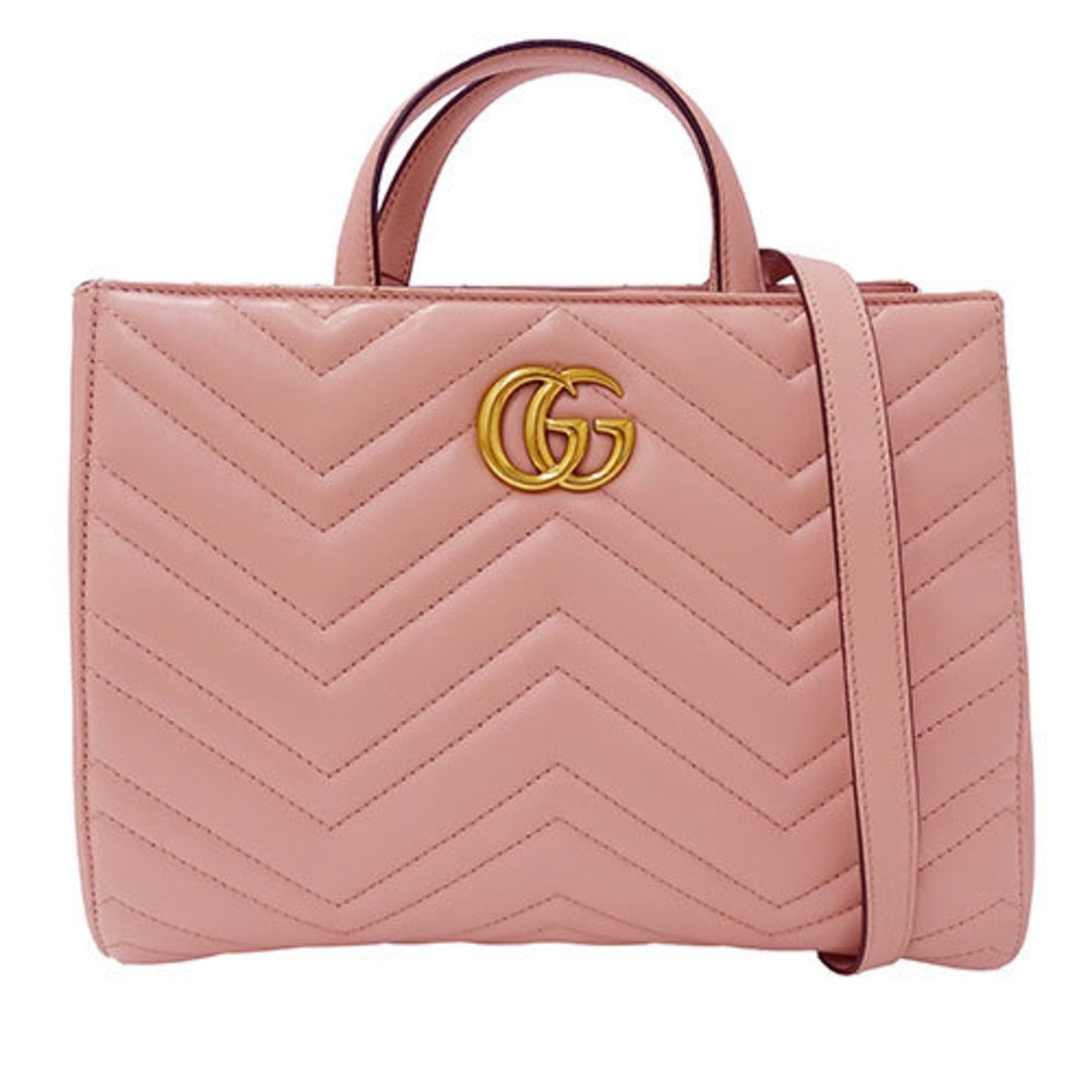 Gucci Pink Leather Handbag Shoulder Bag ()