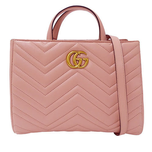 Gucci Pink Leather Handbag Shoulder Bag ()