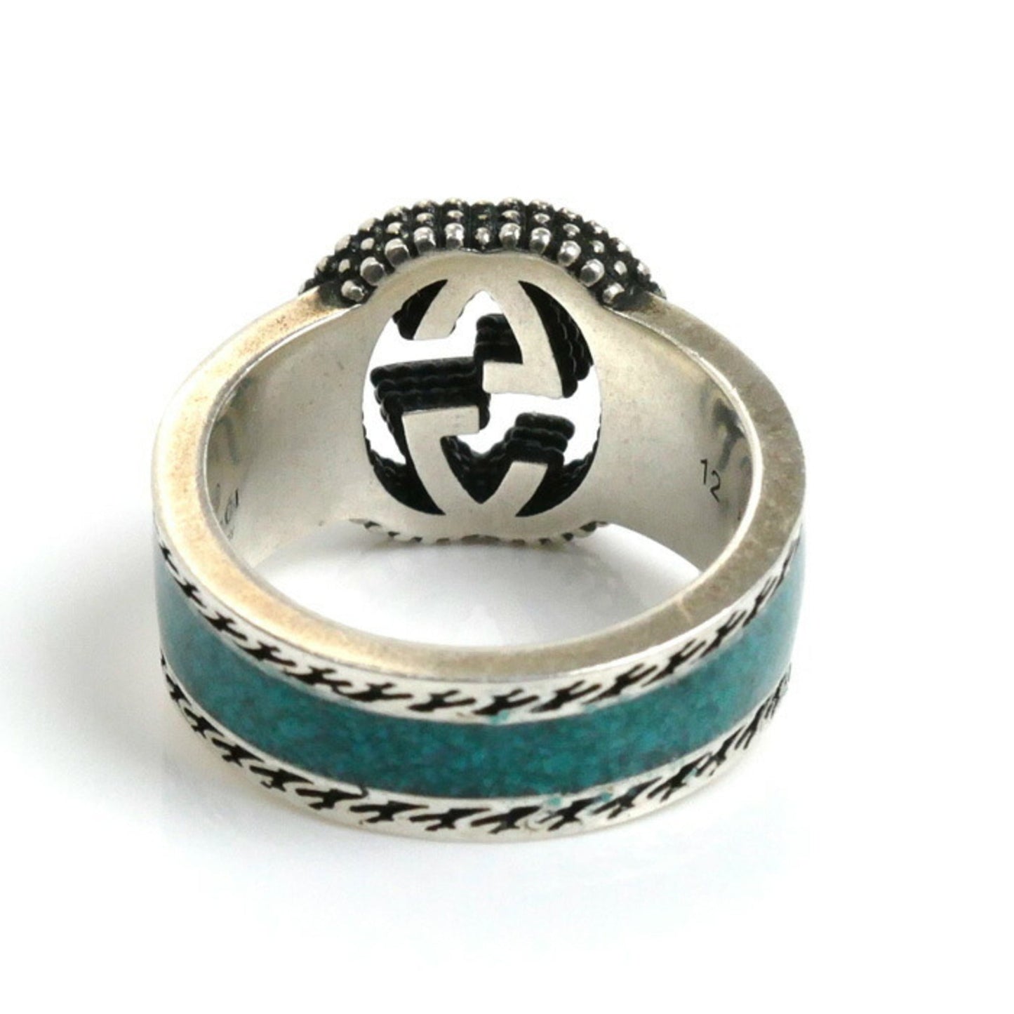 Gucci Silver Enamel Silver 925 Band Ring