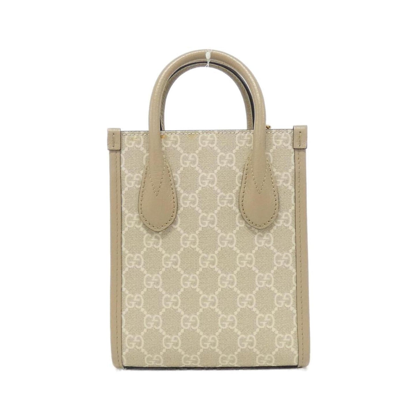 Gucci Beige White Gg Supreme Leather Handbag