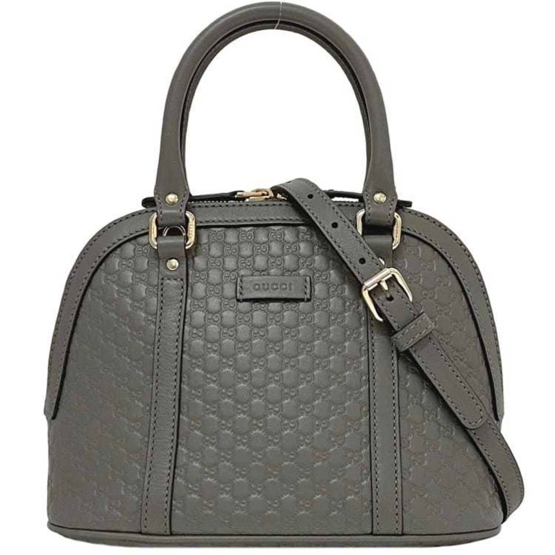Gucci Gray Leather Handbag Shoulder Bag ()