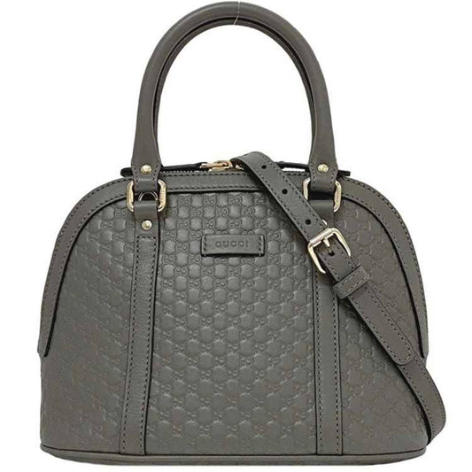 Gucci Gray Leather Handbag Shoulder Bag ()