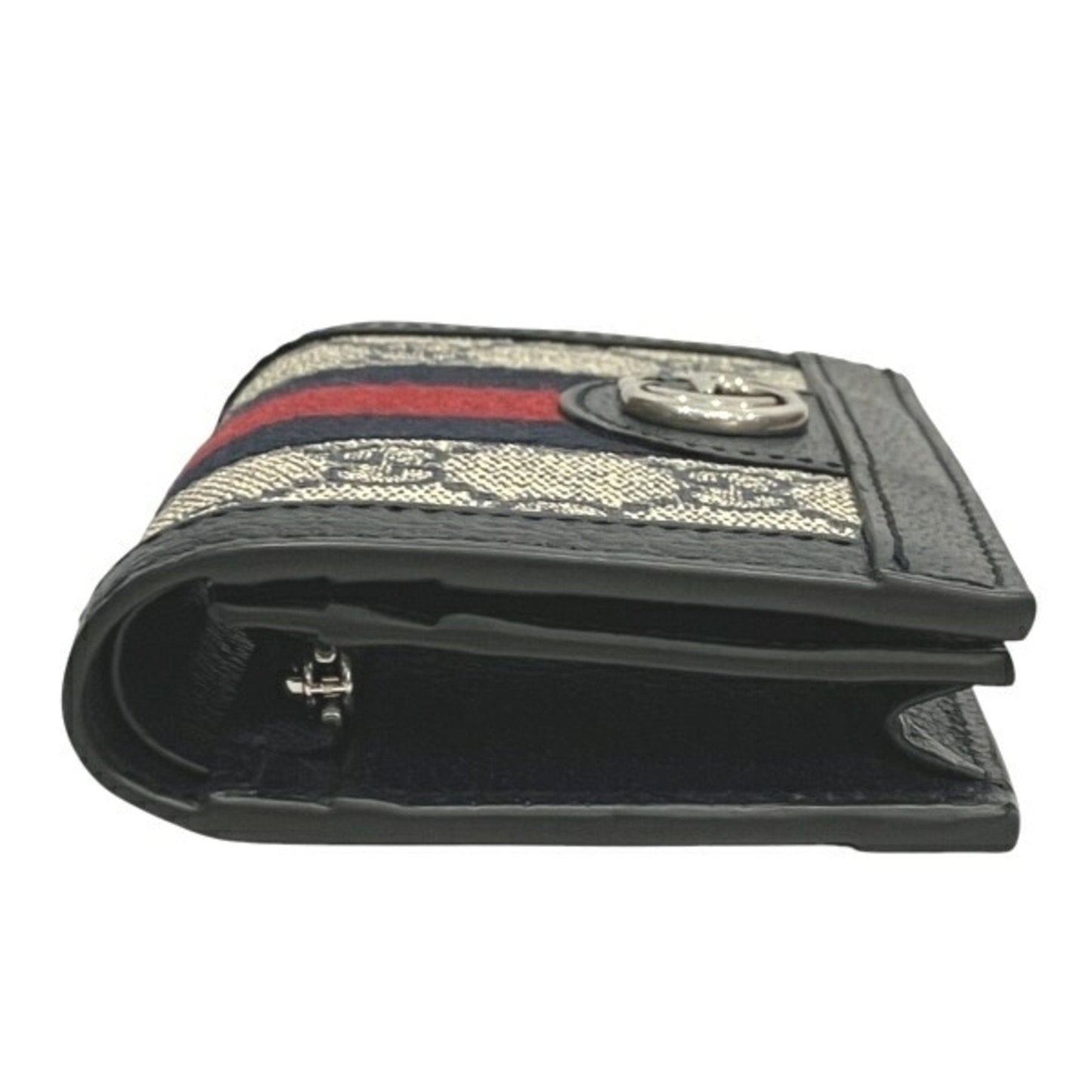 Gucci Navy Gg Supreme Leather Middle Wallet (Bi-Fold)