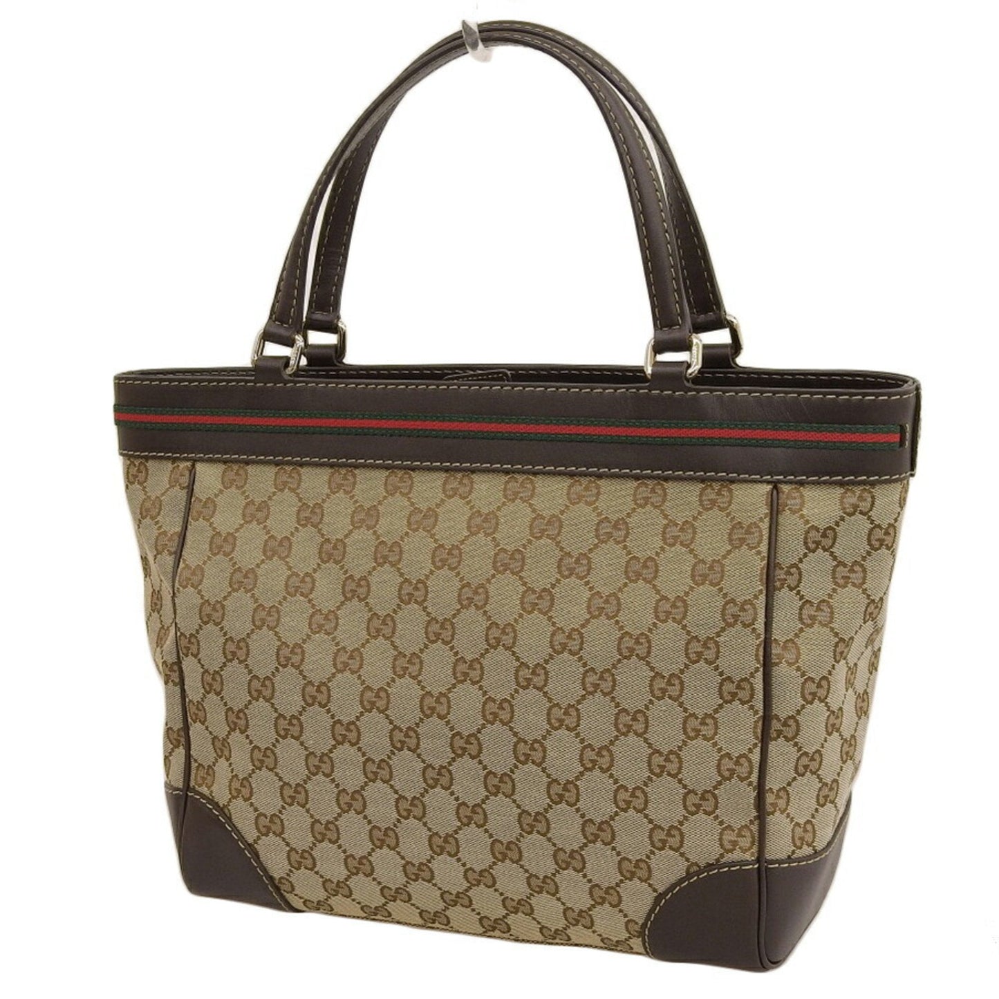 Gucci Beige Brown Gg Canvas Handbag Tote Bag
