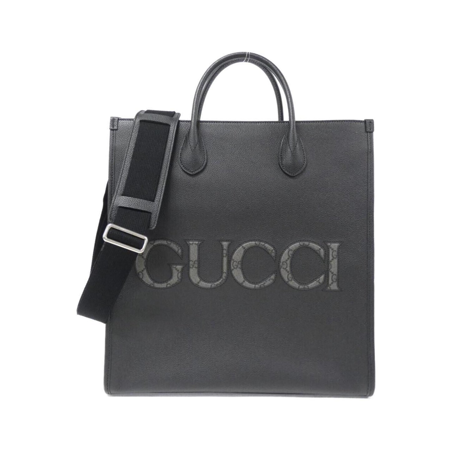 Gucci Black Leather Gg Supreme Handbag ()