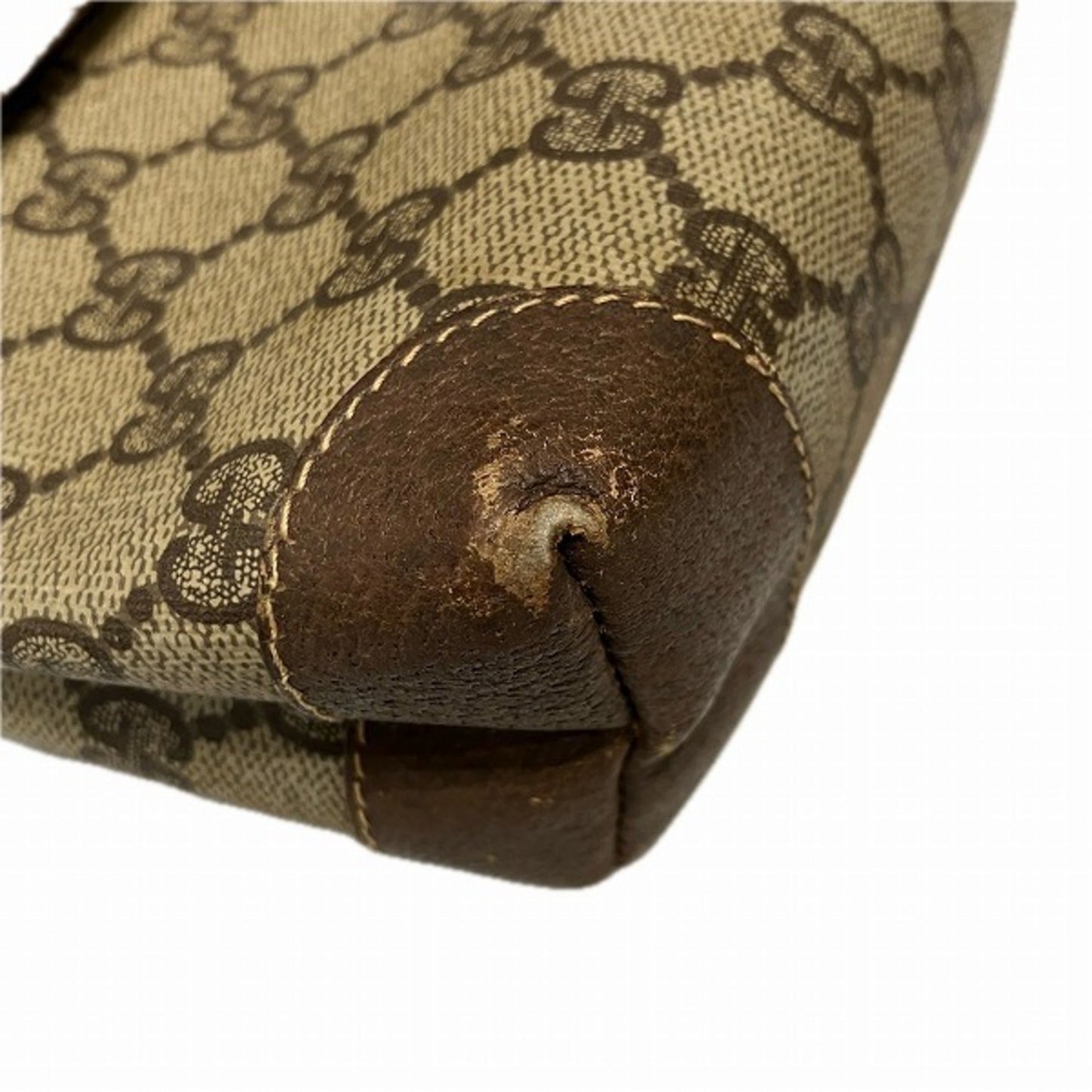 Gucci Beige Brown Pvc Leather Shoulder Bag
