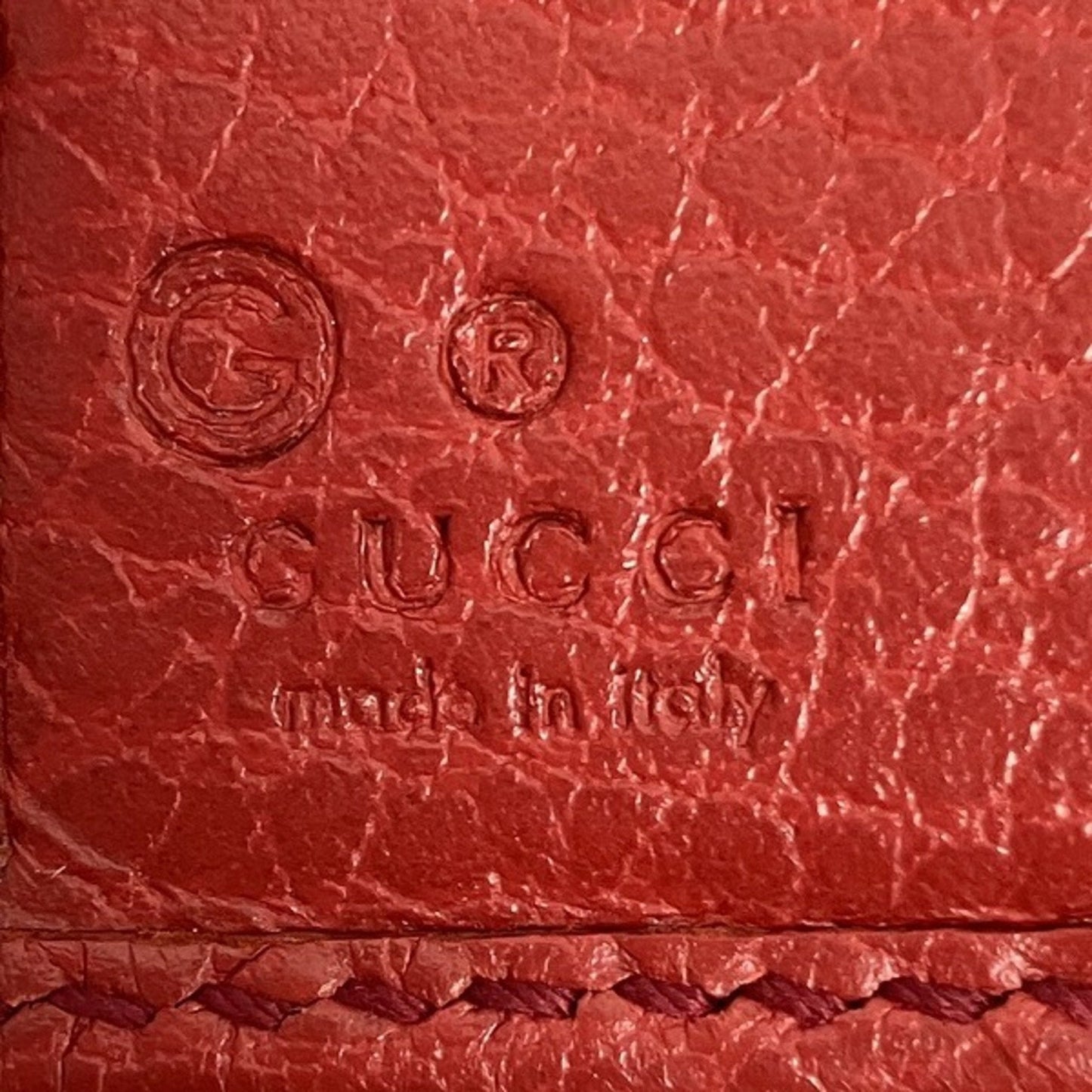 Gucci Red Color Leather Wallet (Bi-Fold)
