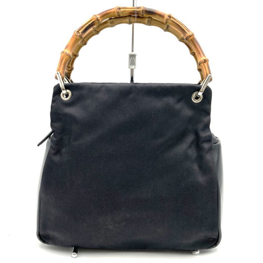 Gucci Bamboo Black Nylon Handbag ()