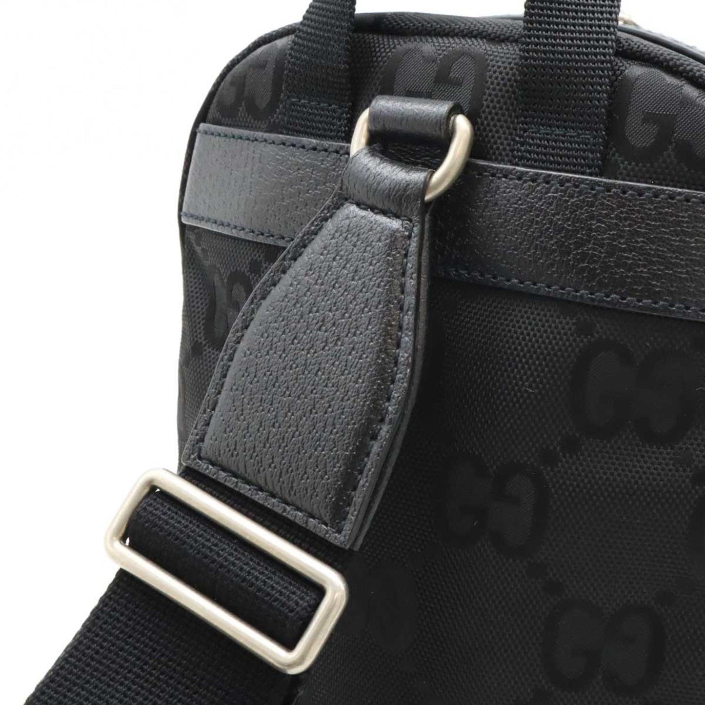 Gucci Black Nylon Canvas Leather Shoulder Bag Sling Bag