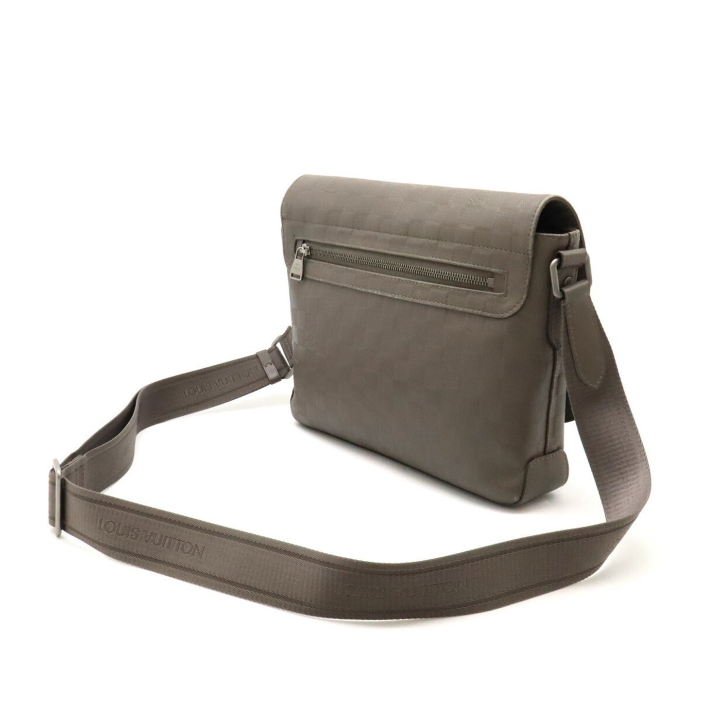 Louis Vuitton Grannis Grayish Damier Infini Leather Shoulder Bag