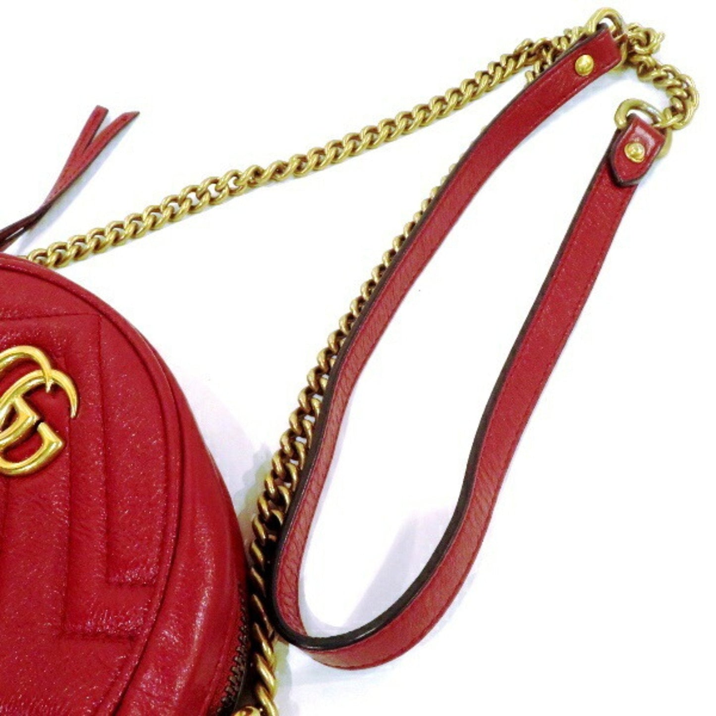 Gucci Red Color Leather Shoulder Bag