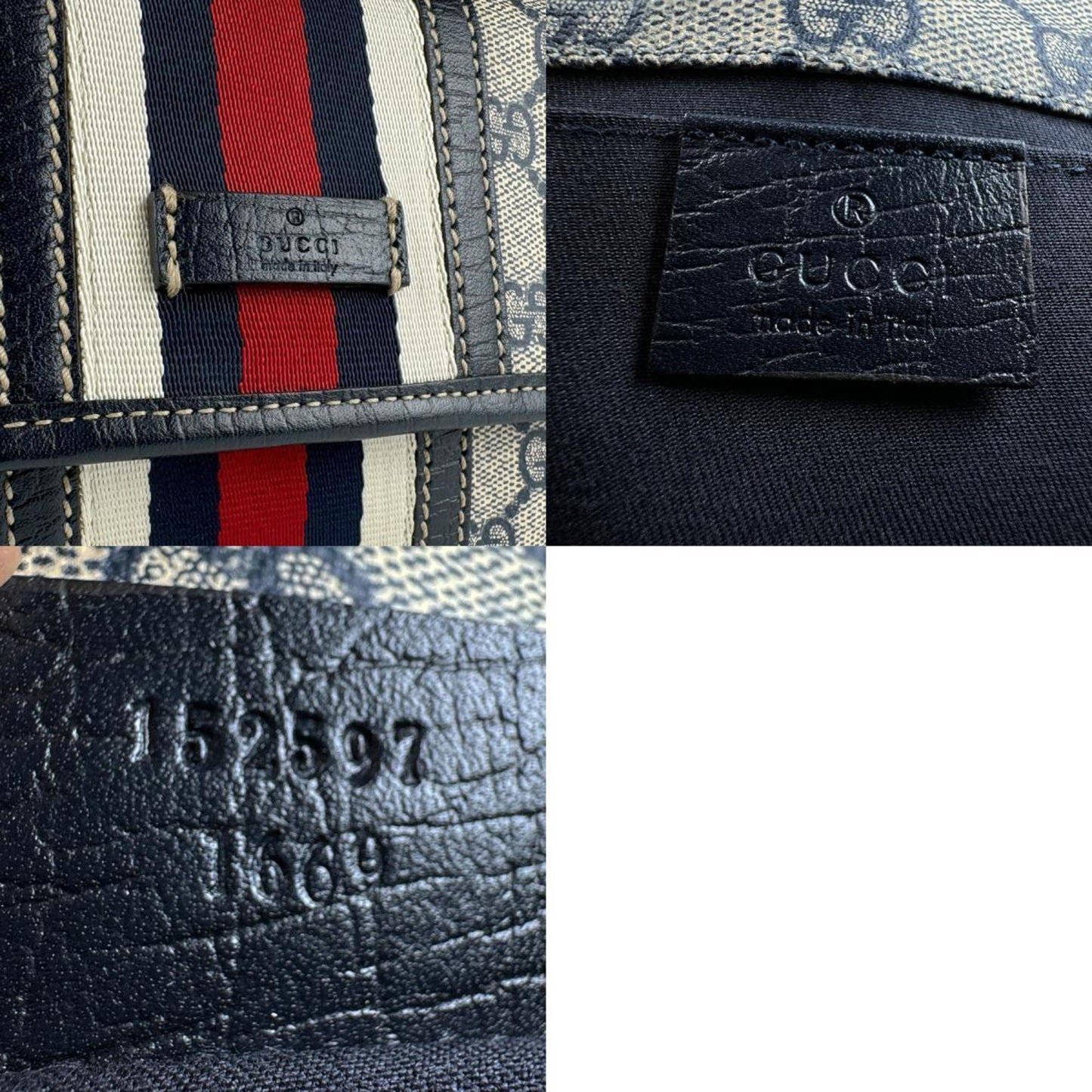 Gucci Beige Navy Gg Supreme Fanny Pack