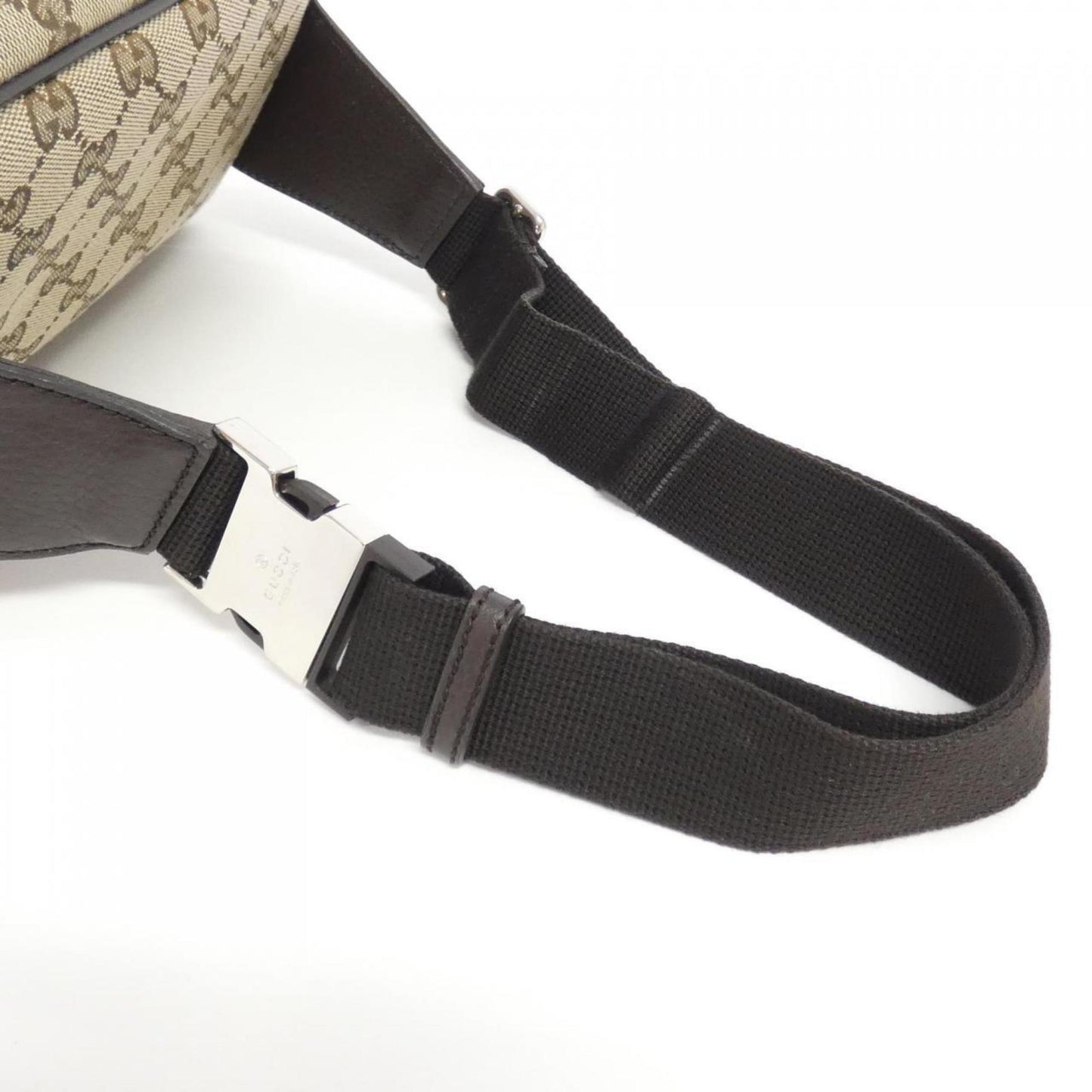 Gucci Beige Brown Gg Canvas Leather Fanny Pack