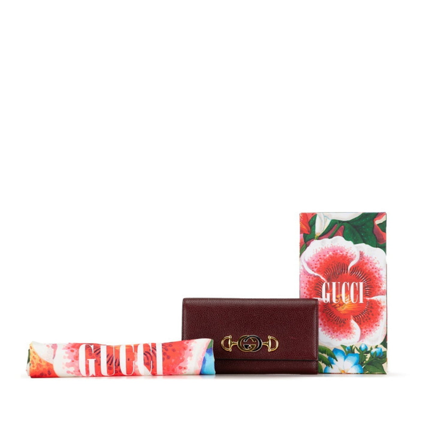 Gucci Wine Leather Long Wallet (Bi-Fold)
