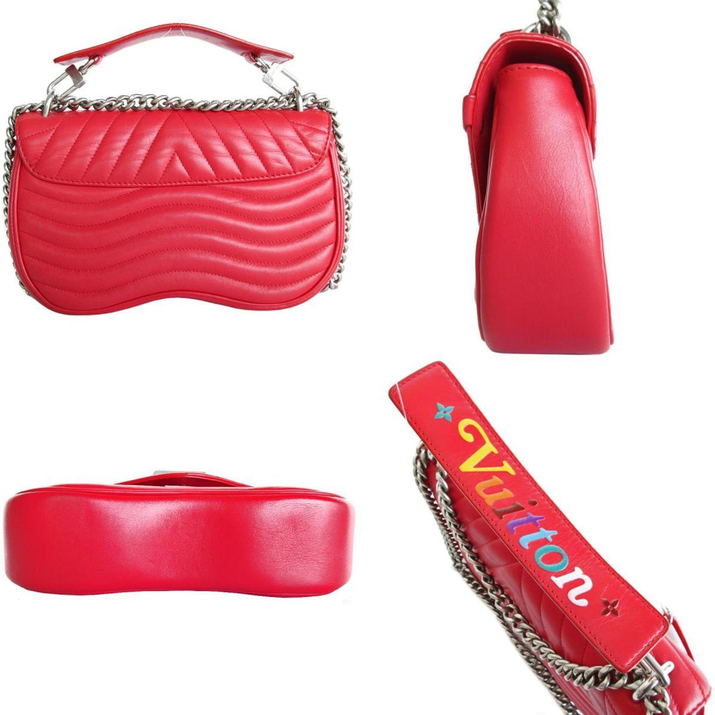 Louis Vuitton Red Color Leather Handbag Shoulder Bag