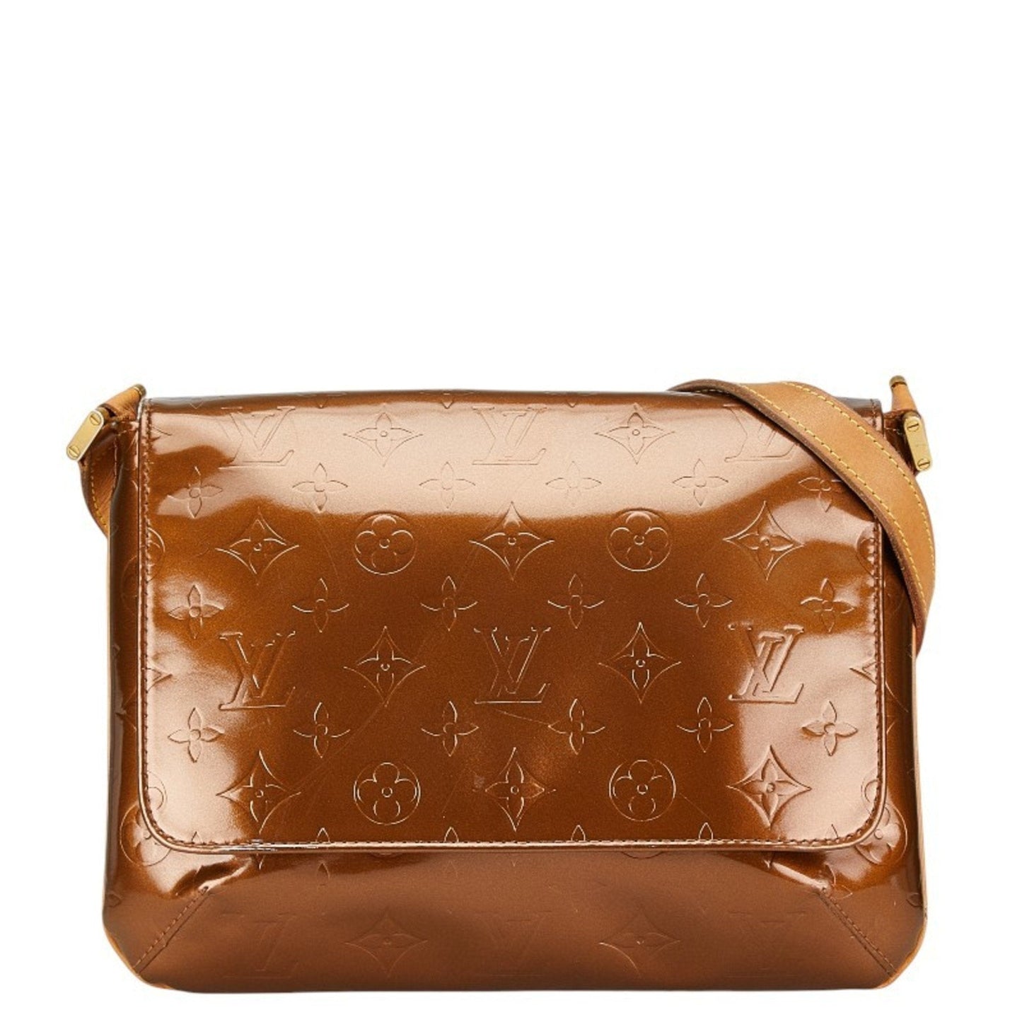 Louis Vuitton Bronze Brown Patent Leather Shoulder Bag ()