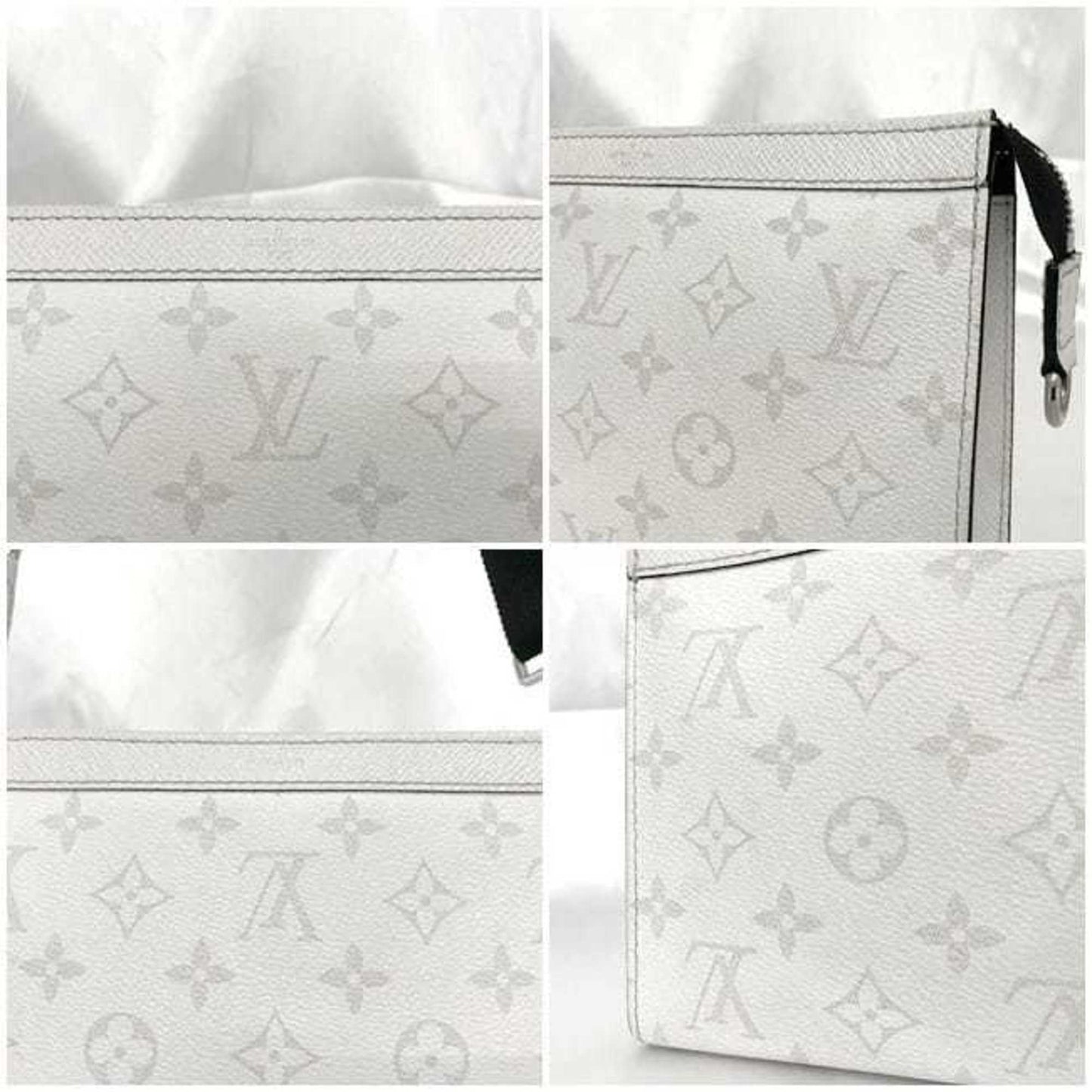 Louis Vuitton Taigarama Gray White Monogram Shoulder Bag