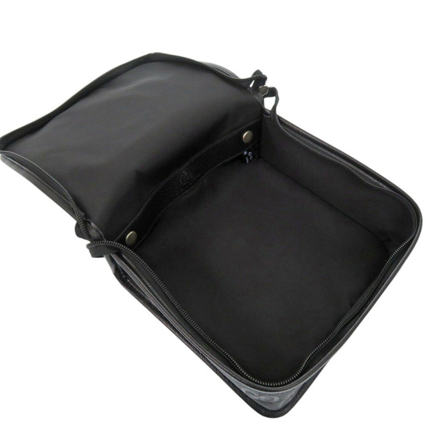 Gucci Black Nylon Canvas Leather Pouch