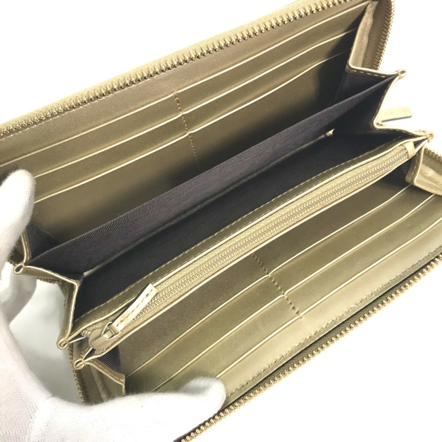 Gucci Gold Leather Long Wallet (Bi-Fold)