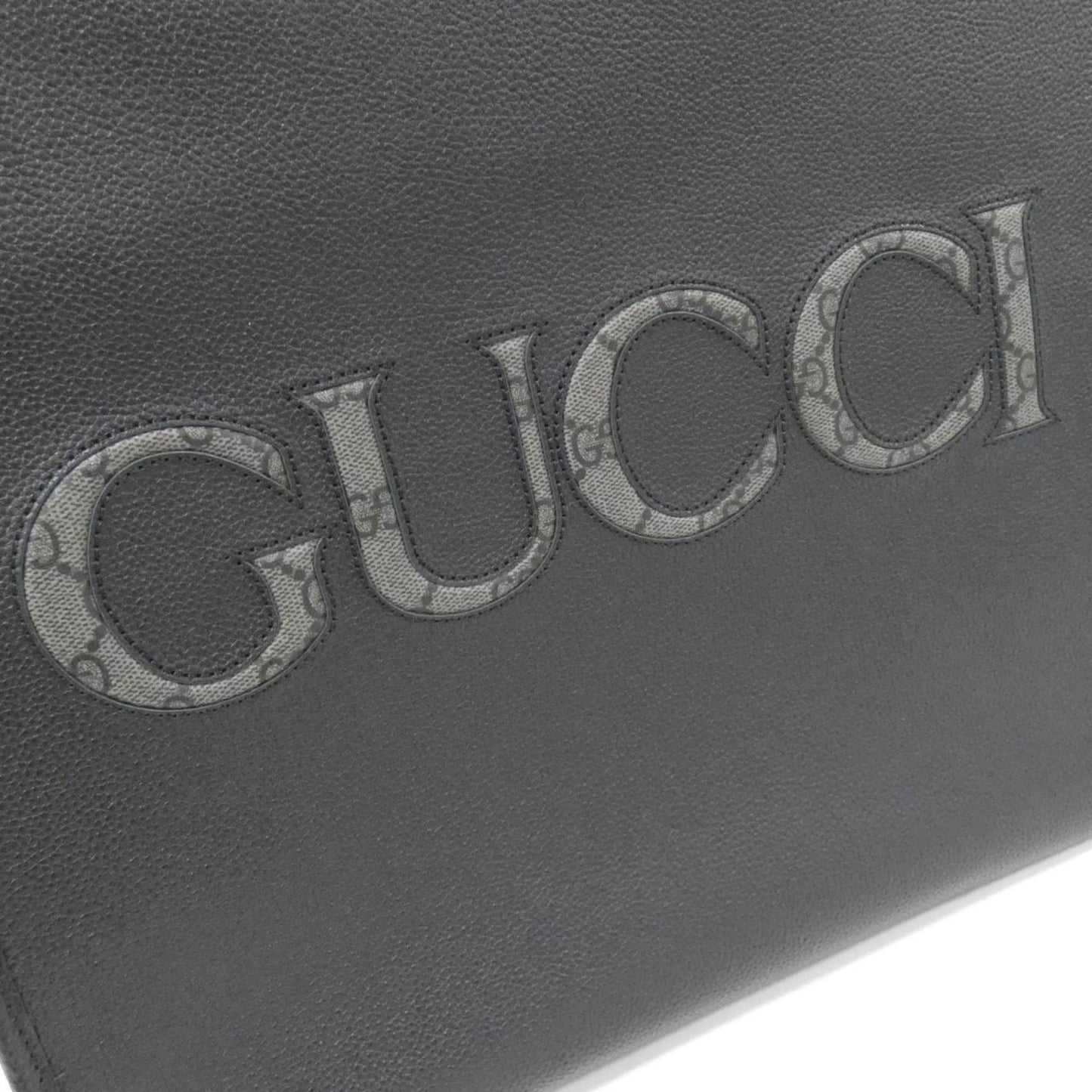 Gucci Black Leather Gg Supreme Handbag