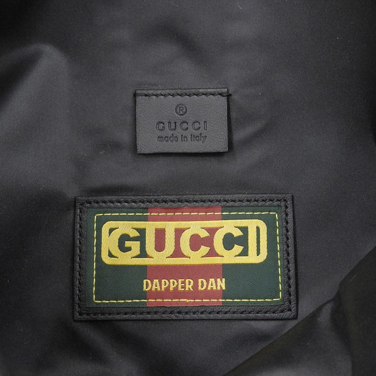 Gucci Black Gold Leather Fanny Pack