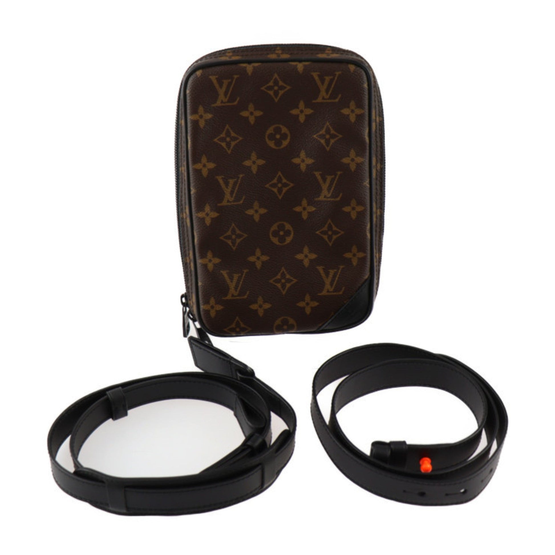 Louis Vuitton Black Brown Monogram Monogram Leather Shoulder Bag Sling Bag ()