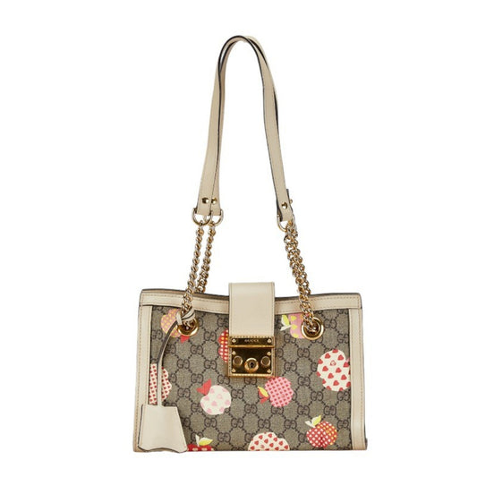 Gucci Beige Black Pvc Leather Shoulder Bag ()