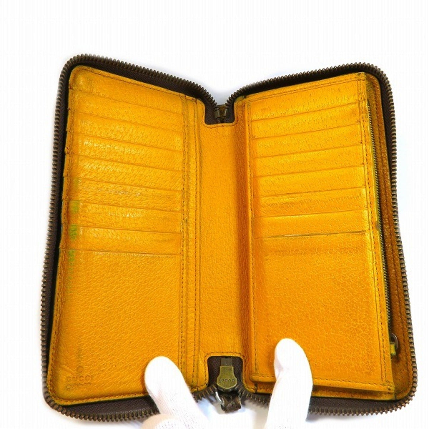Gucci Beige Yellow Pvc Leather Long Wallet (Bi-Fold)
