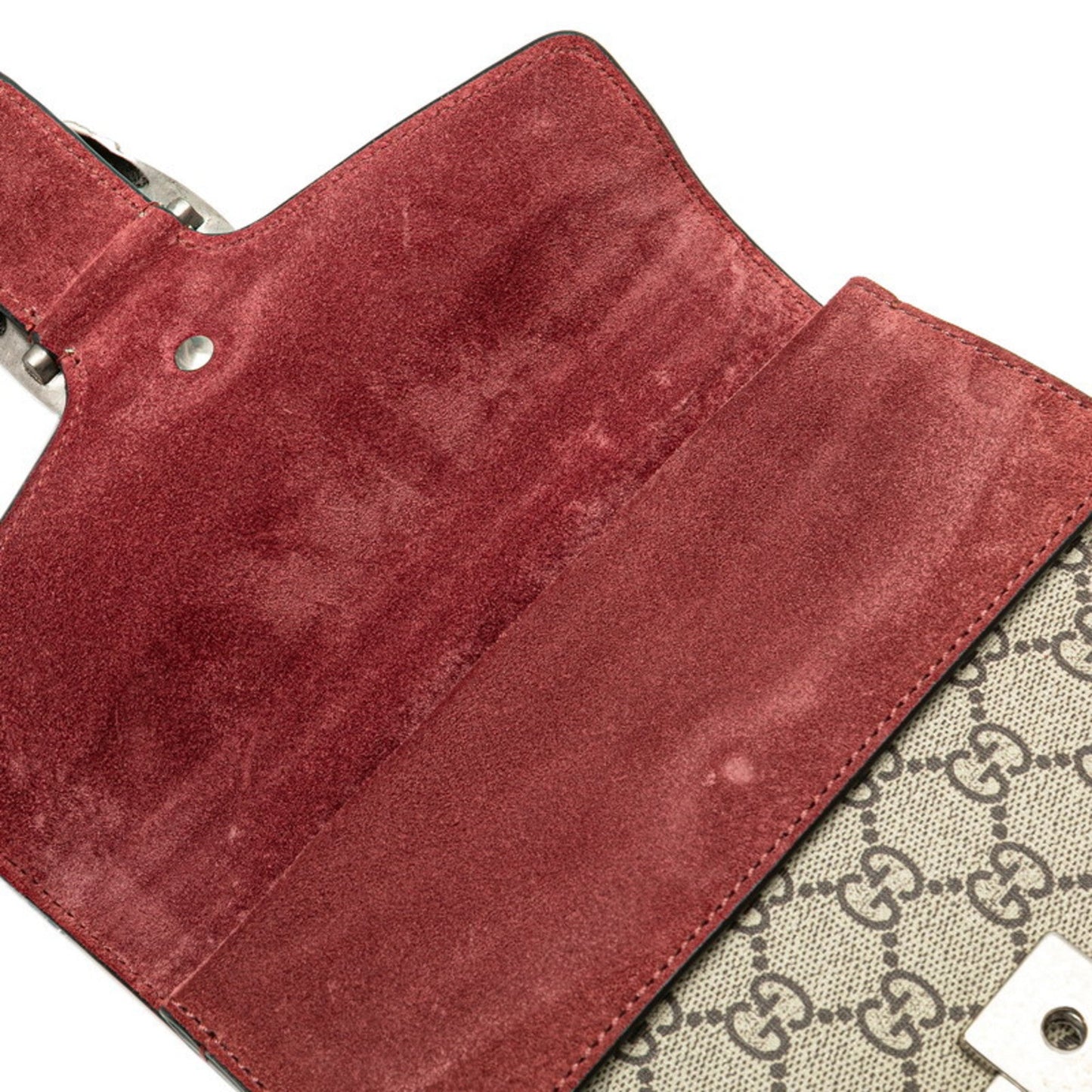 Gucci Gg Blooms Beige Wine Pvc Suede Shoulder Bag