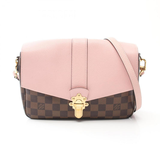 Louis Vuitton Brown Pink Coated Canvas Leather Shoulder Bag ()