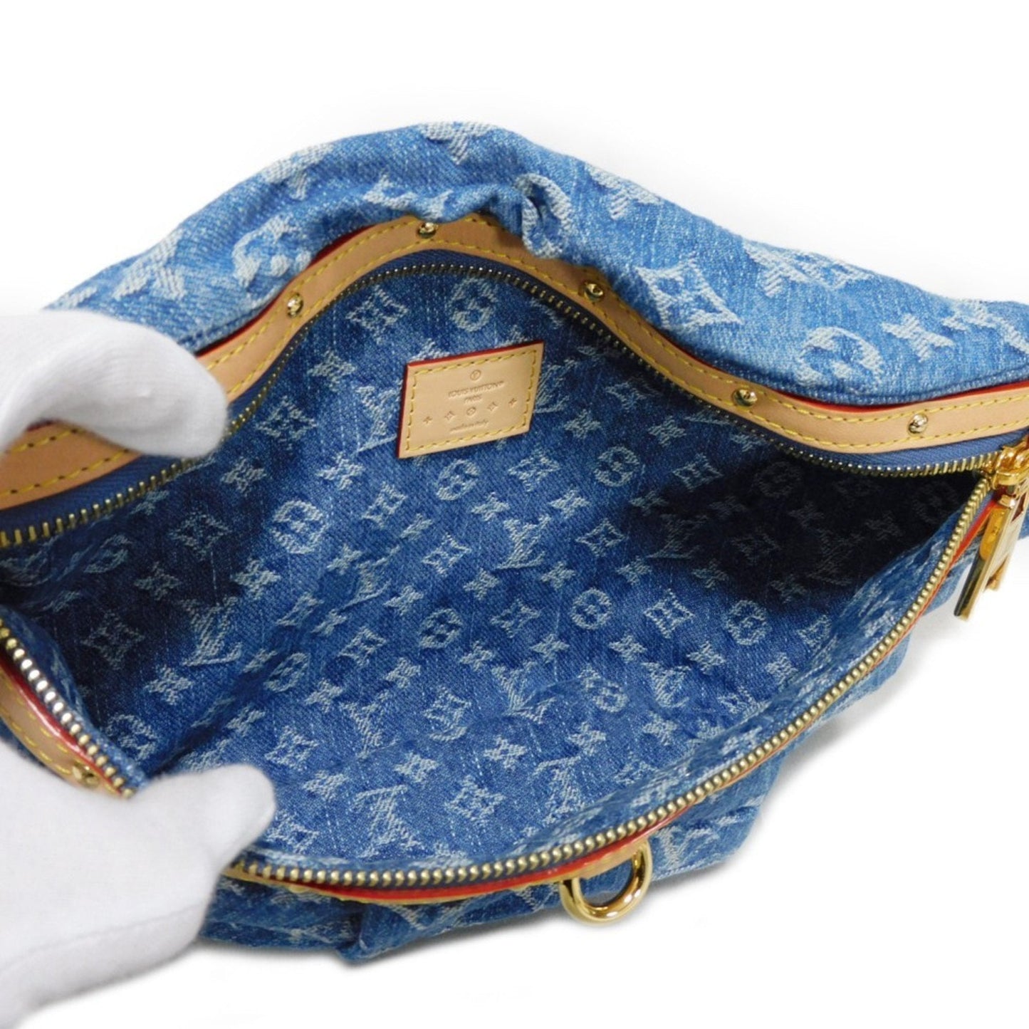 Louis Vuitton Blue Monogram Denim Canvas Leather Shoulder Bag Sling Bag