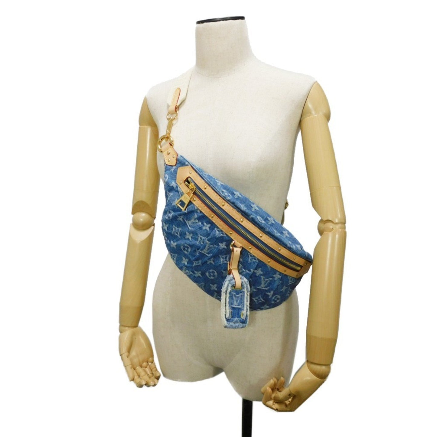 Louis Vuitton Blue Monogram Denim Canvas Leather Shoulder Bag Sling Bag