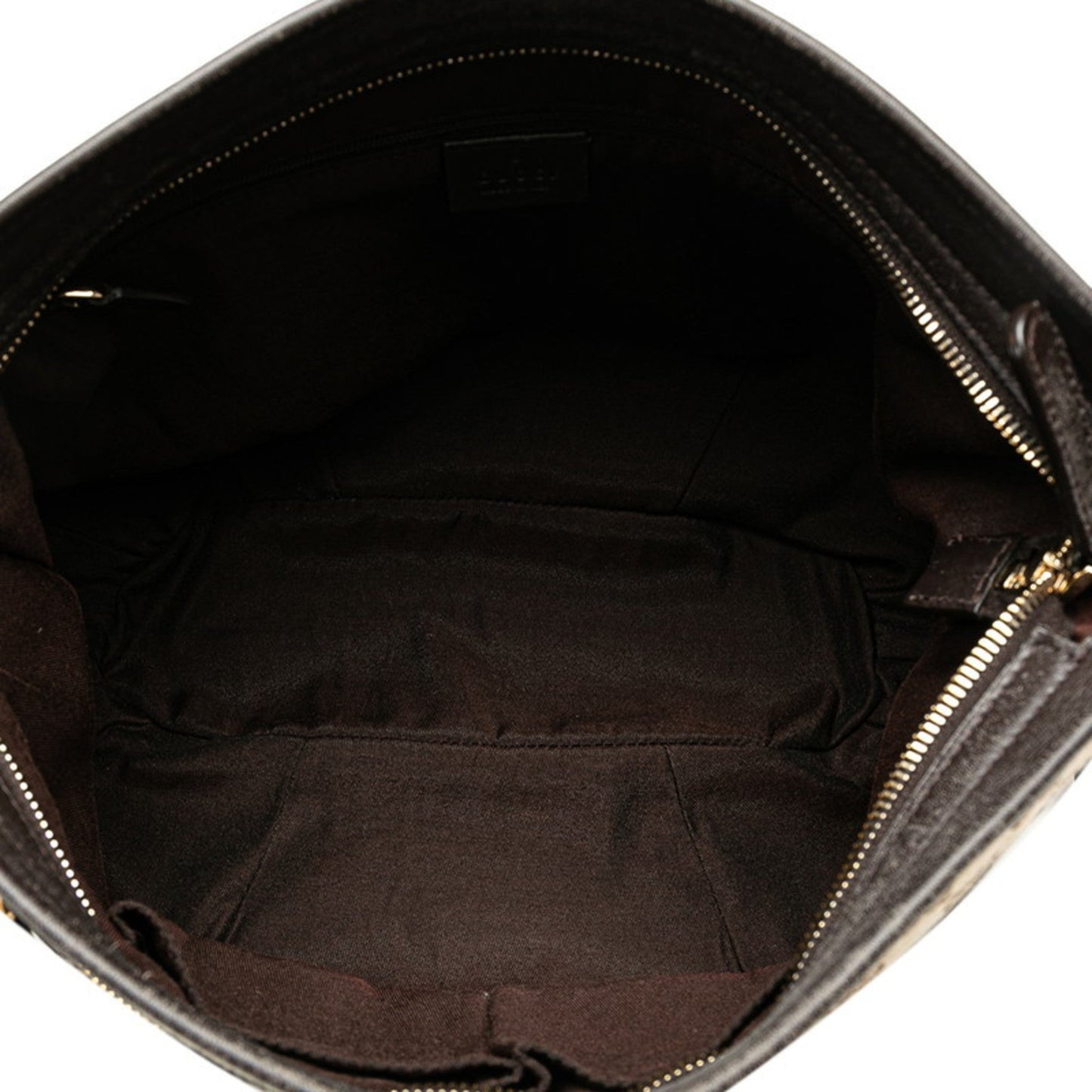 Gucci Beige Brown Canvas Leather Shoulder Bag