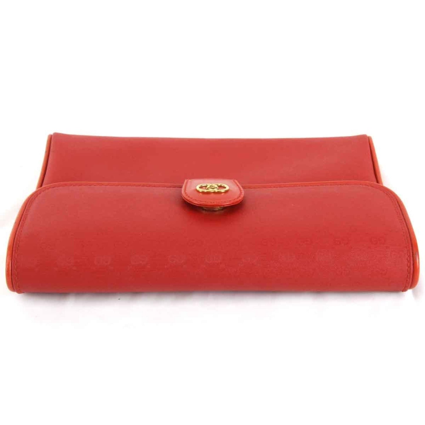 Gucci Red Color Pvc Leather Clutch Bag