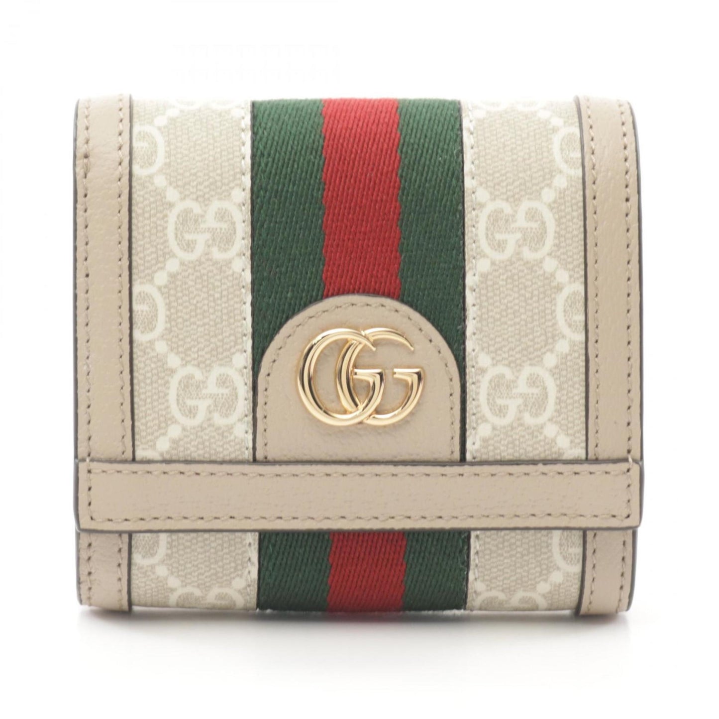 Gucci Beige Multi-Color Pvc Leather Wallet (Bi-Fold)